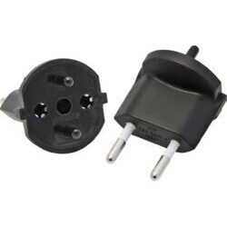 Fixed adapter 2pin Schuko/T11 10A black