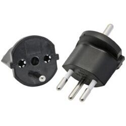 Fixed adapter 3pin Schuko/T12 10A black