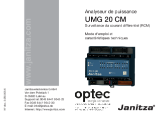 Janitza UMG20CM Benutzerhandbuch französisch