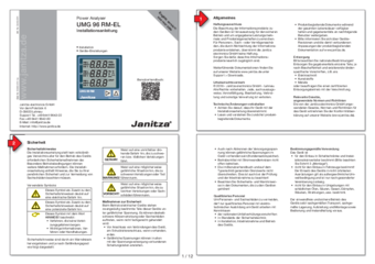 Janitza UMG96RM-EL Guida all'installazione tedesco/inglese