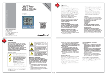 Janitza UMG96RM-CBM-P Manuale di installazione tedesco/inglese