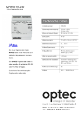 Optec MPW32 Datenblatt deutsch