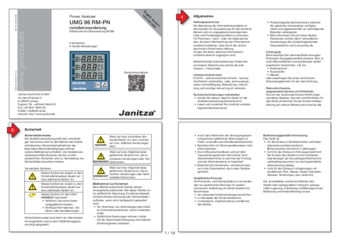 Janitza UMG96RM-PN Guida all'installazione tedesco/inglese