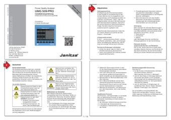 Janitza UMG509PRO Istruzioni per l'installazione tedesco/inglese
