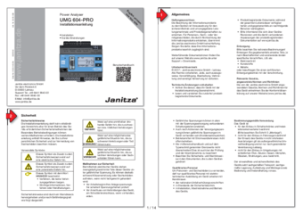 Janitza UMG604-PRO Instructions de montage allemand/anglais