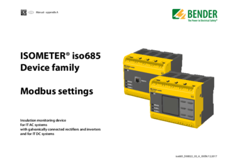 Bender iso685 Modbus manuale inglese
