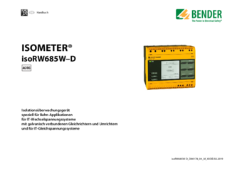 Bender isoRW685W-D Handbuch deutsch